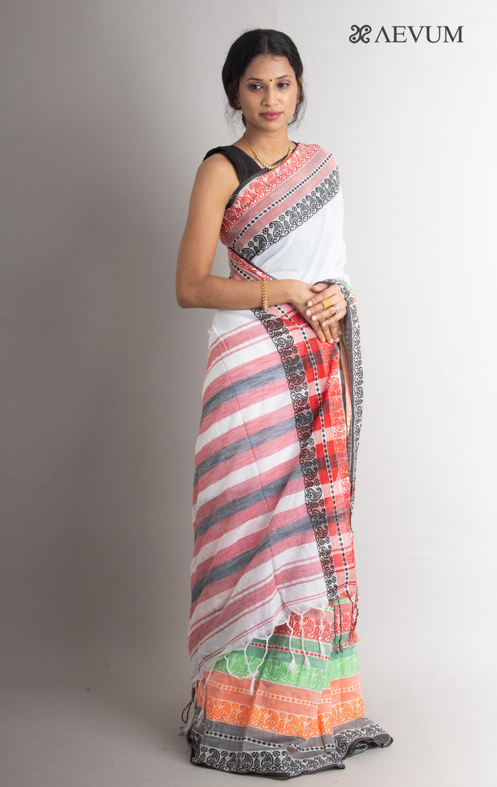 Aam Kalka Begampuri Bengal Cotton Handloom Saree - 0756 - AEVUM