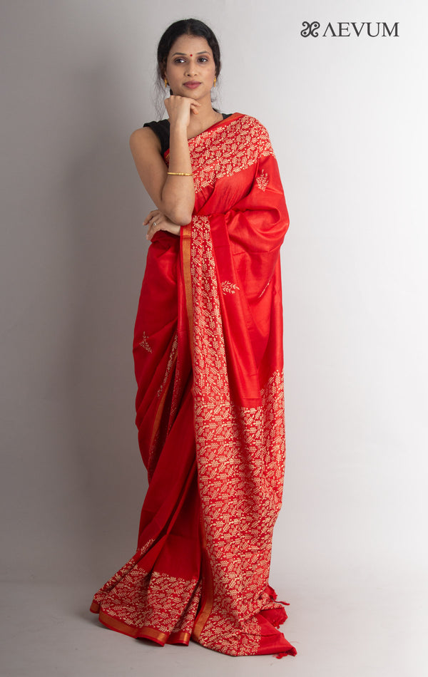Katan Madhubani Silk Saree with Blouse Piece - 0779 Saree Raj Dev Kumar   