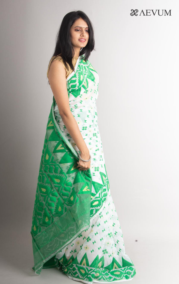 Soft Dhakai Jamdani Saree without Blouse Piece - 0859 - AEVUM