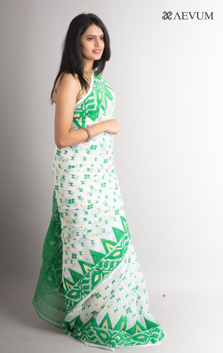 Soft Dhakai Jamdani Saree without Blouse Piece - 0859 - AEVUM