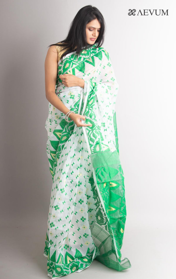 Soft Dhakai Jamdani Saree without Blouse Piece - 0859 - AEVUM