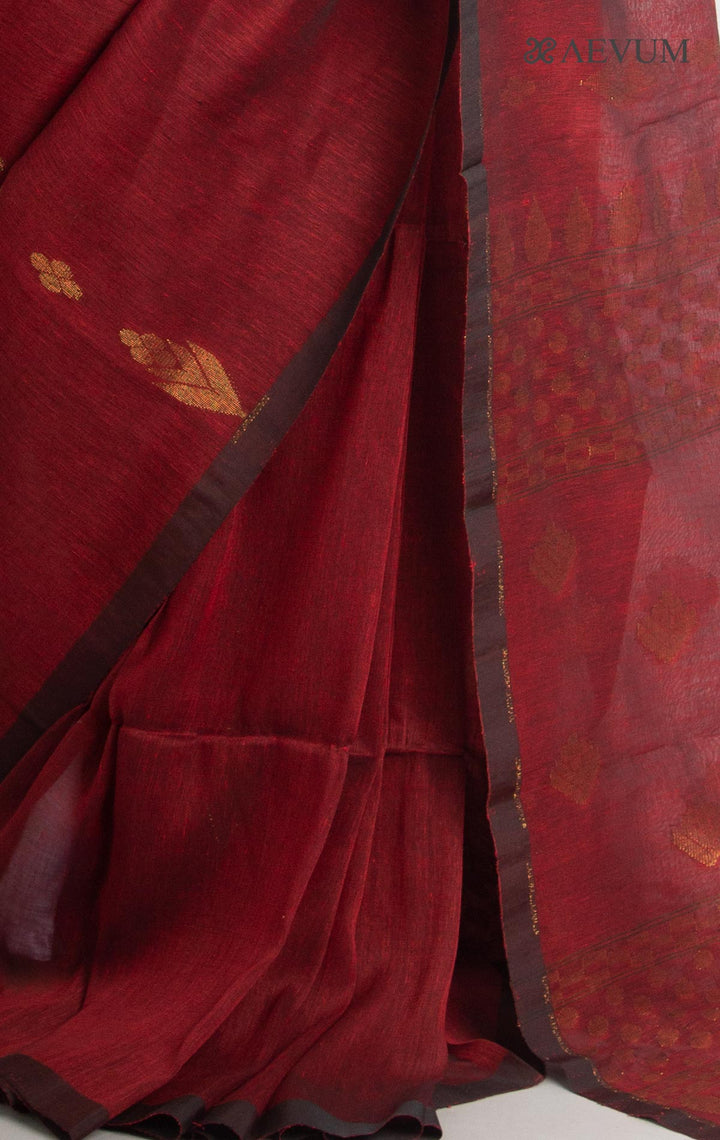 Organic Linen handloom Saree with blouse piece - 0877 Saree Dipanwita   