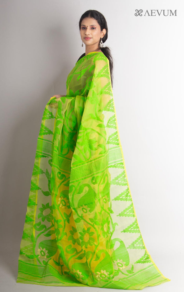 Paddo Dhakai Jamdani Saree without Blouse Piece - 0888 Saree AEVUM   