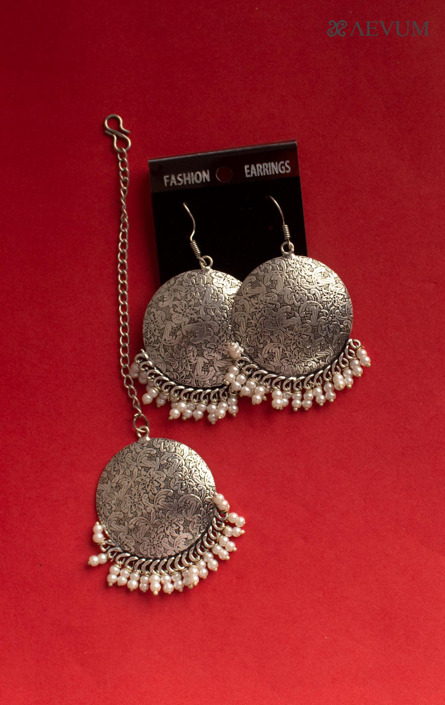 Oxidised Maangtika Earings Set - 0896 Jewellery AEVUM