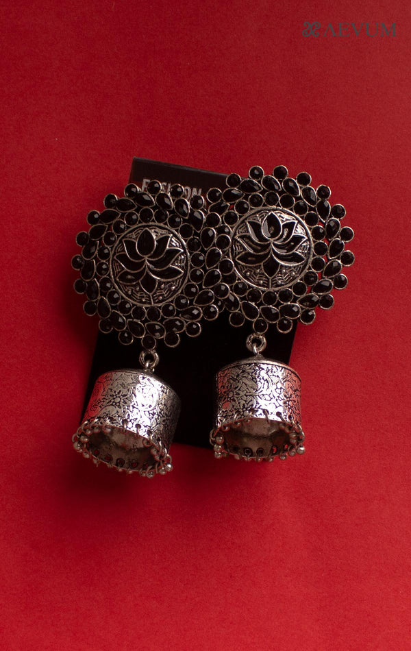 Stone and Enamelled Lotus Tops - 0930 Jewellery AEVUM