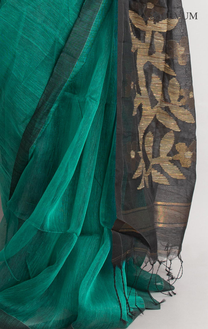 Silk Linen Saree with Blouse Piece - 1006 Saree Riya's Collection   