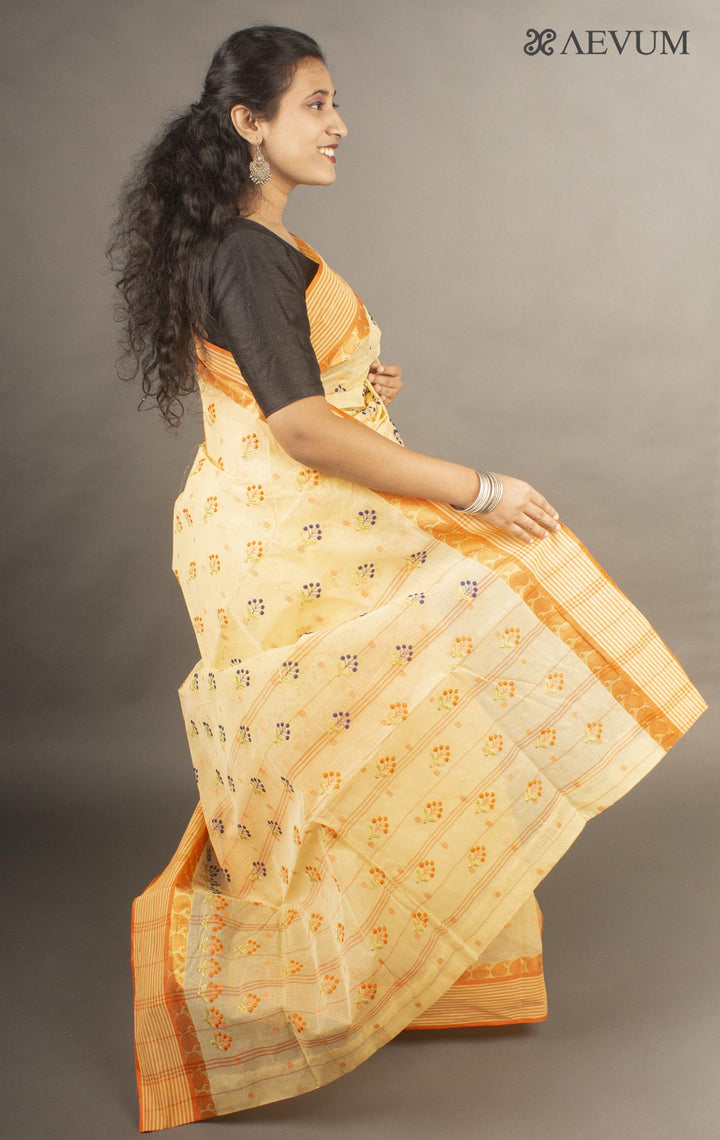 Bengal Cotton Tant Saree with Embroidery - 10137 - AEVUM