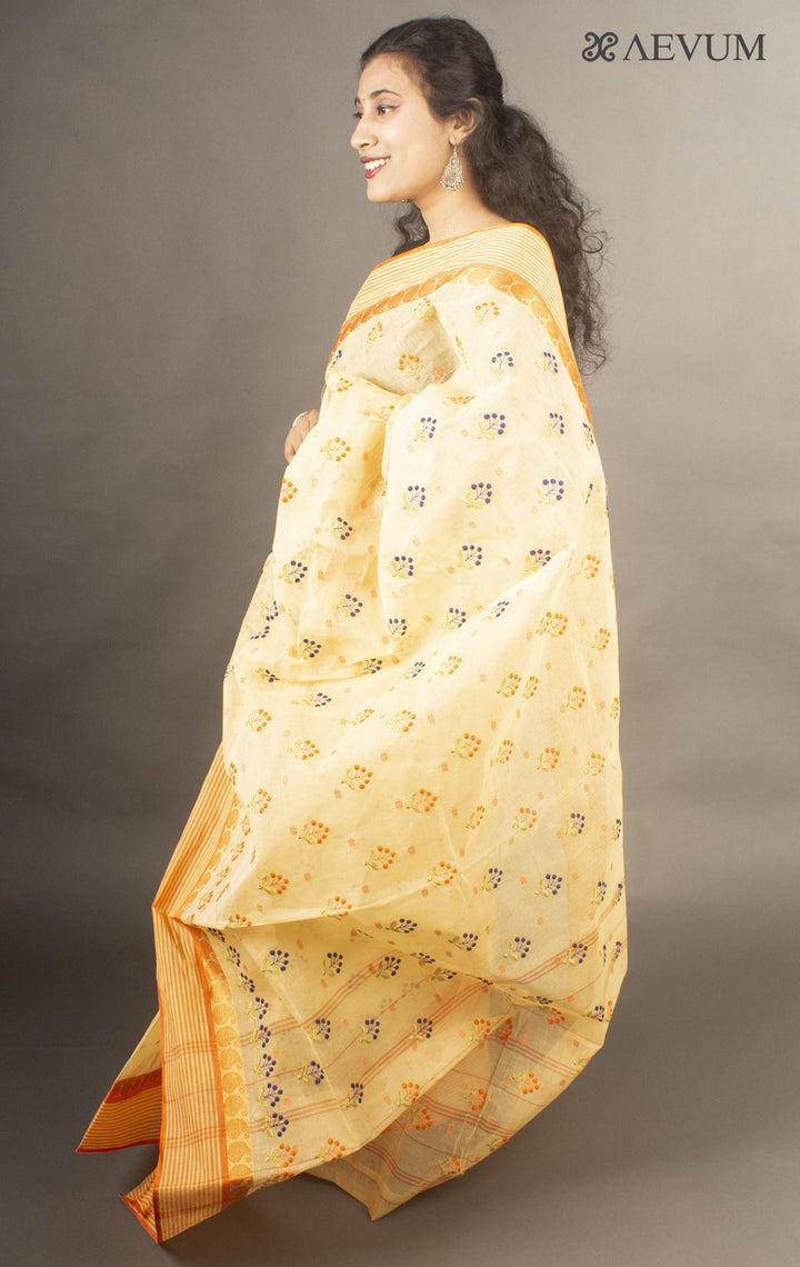 Bengal Cotton Tant Saree with Embroidery - 10137 - AEVUM