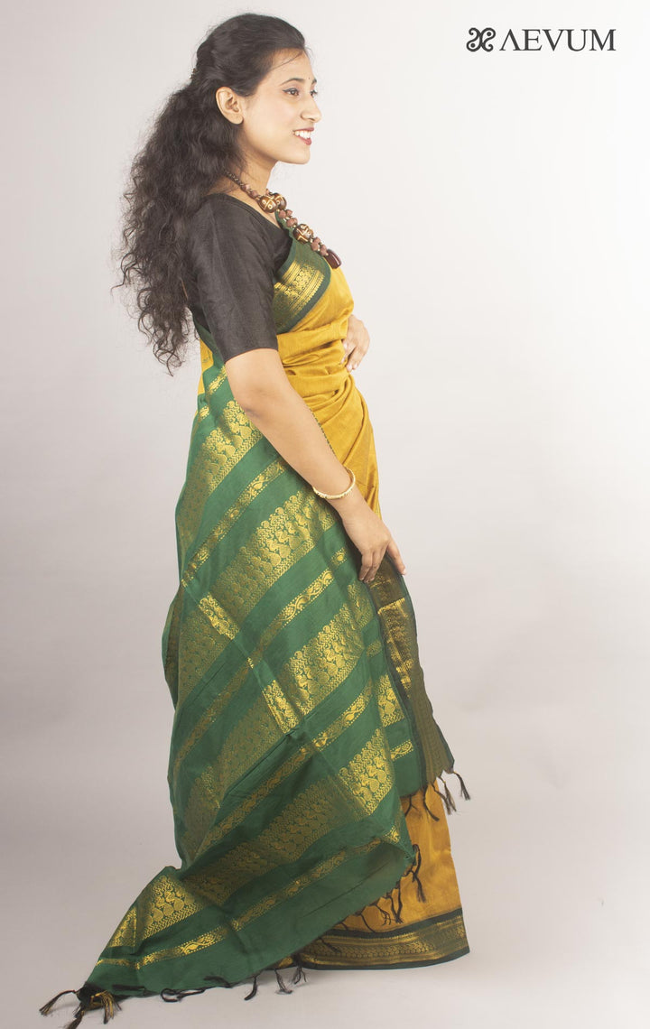 Kalyani South Cotton Silk Handloom Saree with Blouse Piece by Aevum- 10169 Saree SSH   