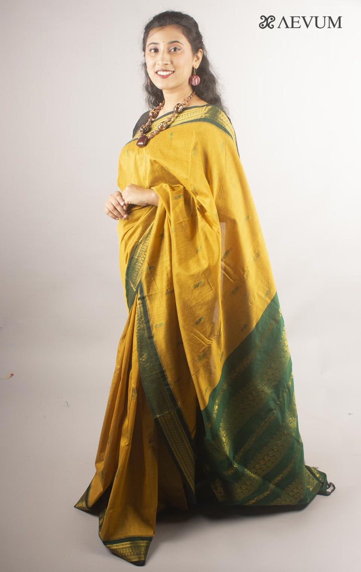 Kalyani South Cotton Silk Handloom Saree with Blouse Piece by Aevum- 10169 Saree SSH   