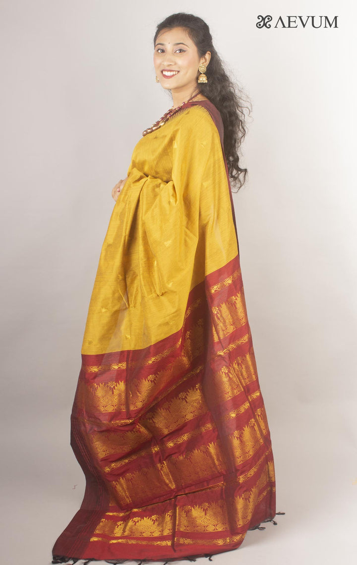Kalyani South Cotton Silk Handloom Saree with Blouse Piece By Aevum - 10170 Saree SSH   