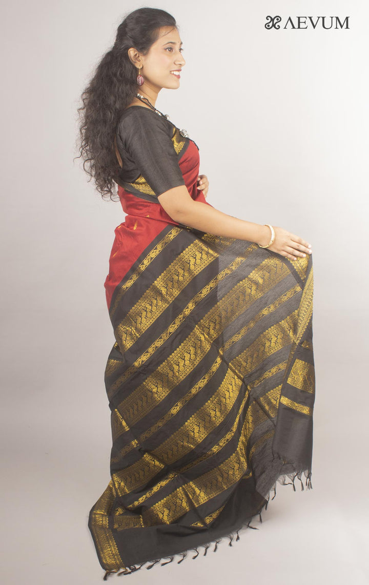 Kalyani South Cotton Silk Handloom Saree with Blouse Piece By Aevum - 10173 Saree SSH   