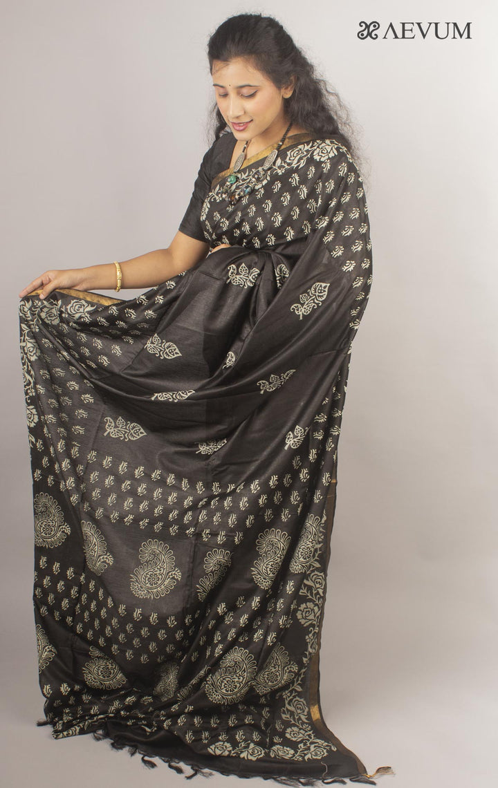 Katan Madhubani Silk Saree with Blouse Piece - 10428 Saree Raj Dev Kumar   