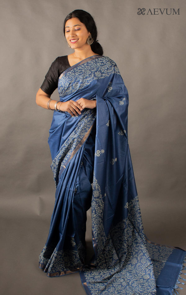 Katan Madhubani Silk Saree with Blouse Piece - 10800 - AEVUM