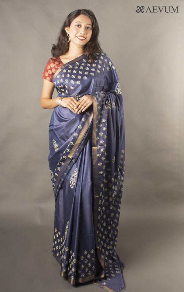 Katan Madhubani Silk Saree with Blouse Piece-11262 - AEVUM