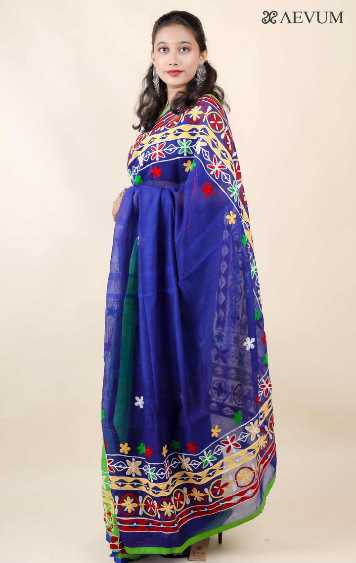 Silk Cotton Saree with Gujarati Work-11460 Saree Ashoke Pal   
