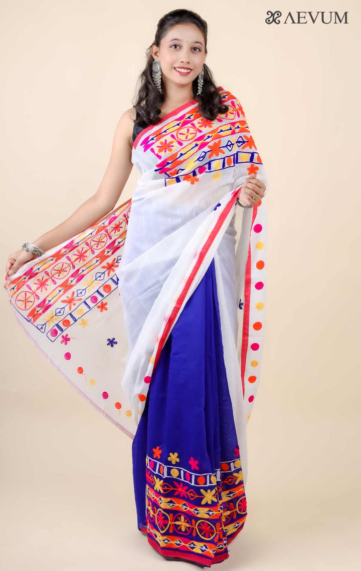 Cotton Silk Saree with Gujarati Work-11462 Saree Ashoke Pal   