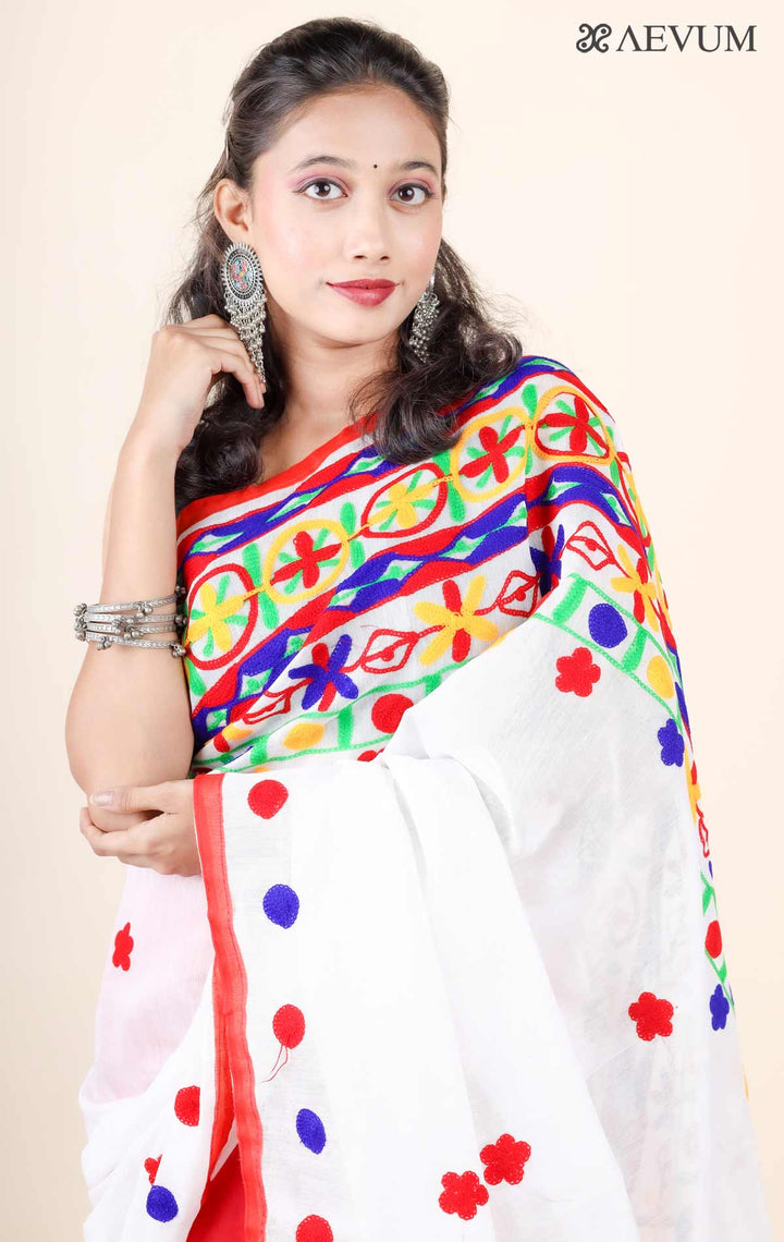 Cotton Silk Saree with Gujarati Work-11464 Saree Ashoke Pal   