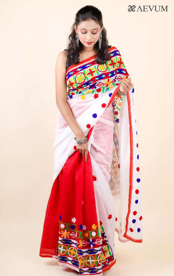Cotton Silk Saree with Gujarati Work-11464 Saree Ashoke Pal   