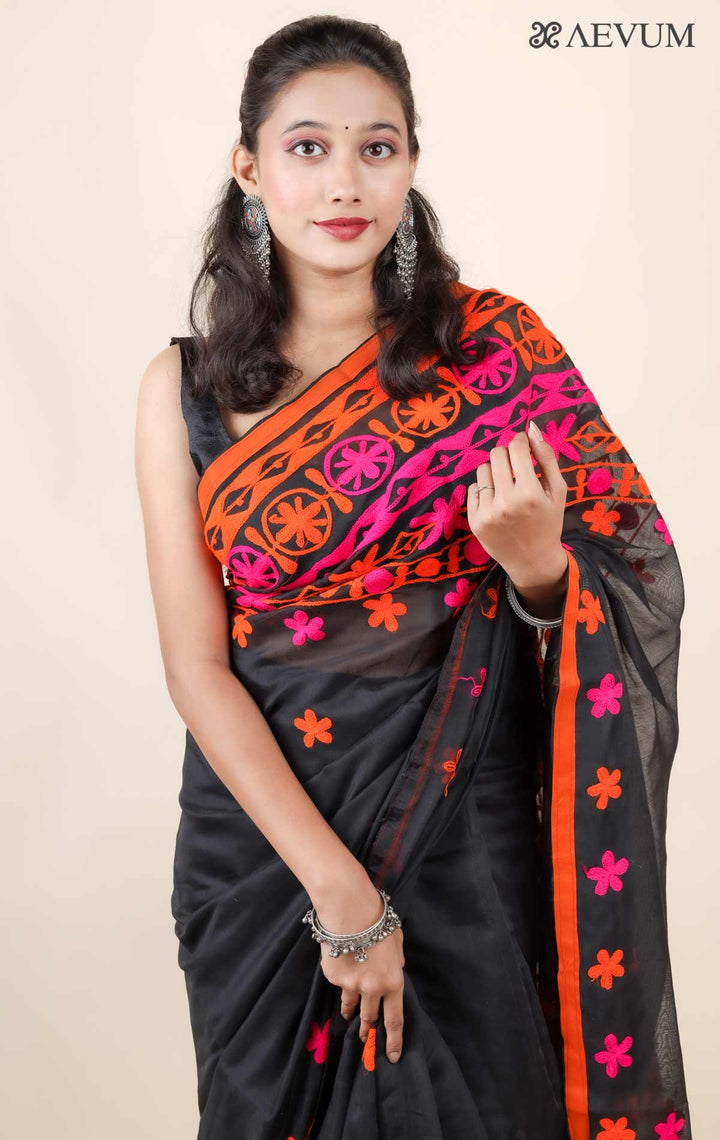 Cotton Silk Saree with Gujarati Work-11466 Saree AEVUM