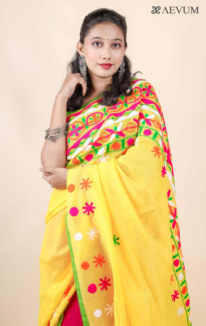 Cotton Silk Saree with Gujarati Work-11468 Saree Ashoke Pal   