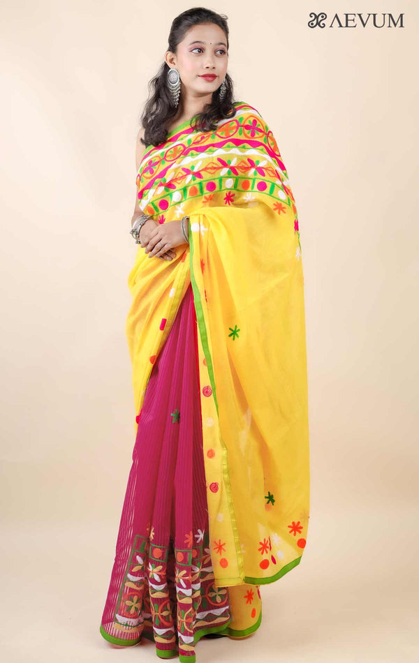 Cotton Silk Saree with Gujarati Work-11468 Saree Ashoke Pal   
