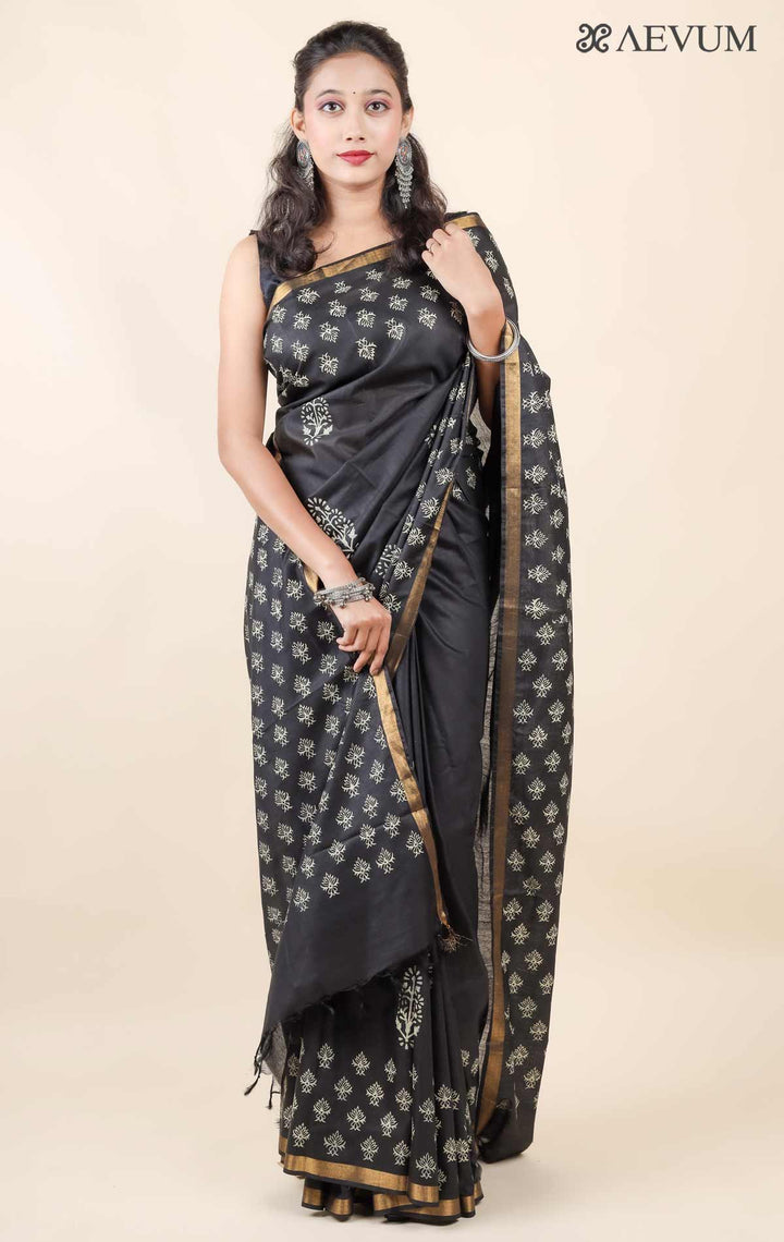 Katan Madhubani Silk Saree with Blouse Piece - 11473 Saree Tausif   