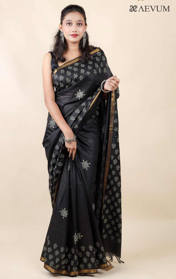 Katan Madhubani Silk Saree with Blouse Piece - 11474 Saree Tausif   