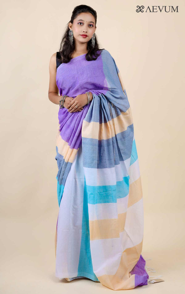 Mulmul Cotton Handloom Saree - 11664 - AEVUM