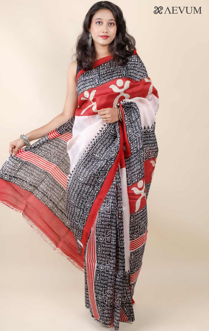 Three Ply Murshidabad Pure Silk Saree with Silk Mark - 11748 - AEVUM