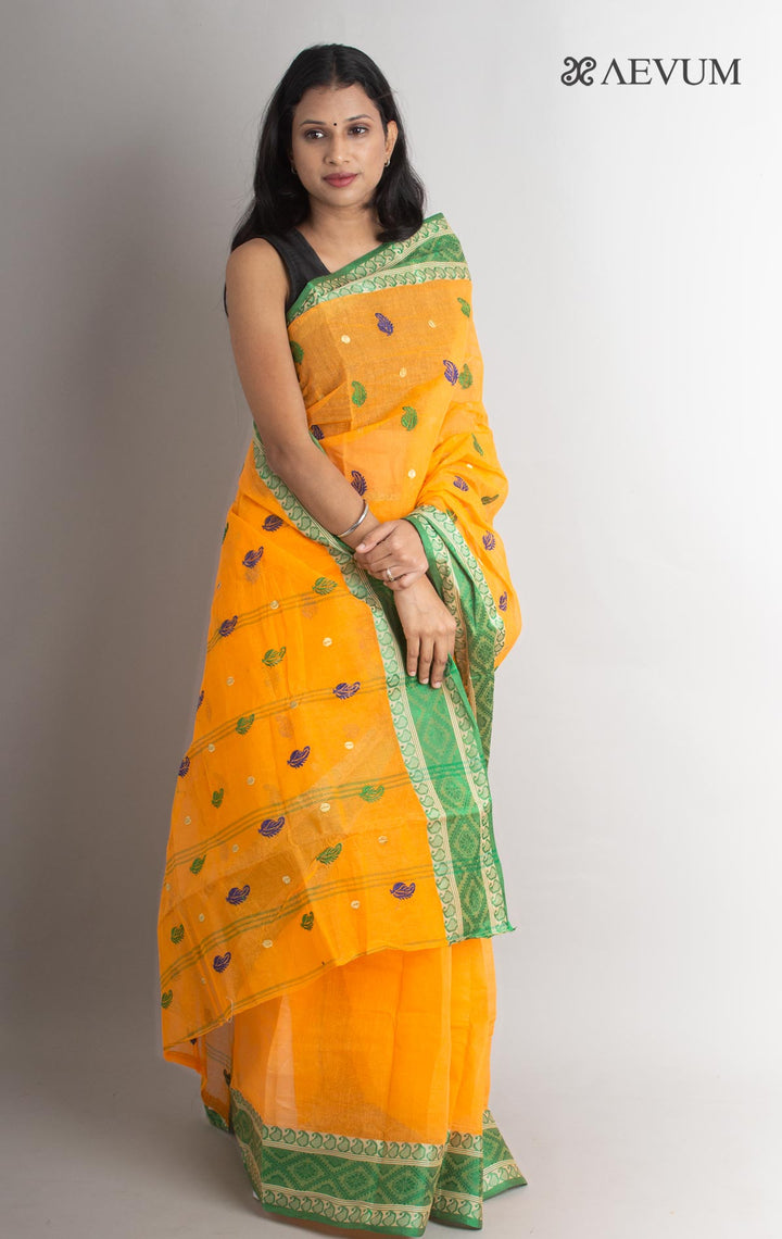 Bengal Cotton Tant Saree with Embroidery - 1428 - AEVUM