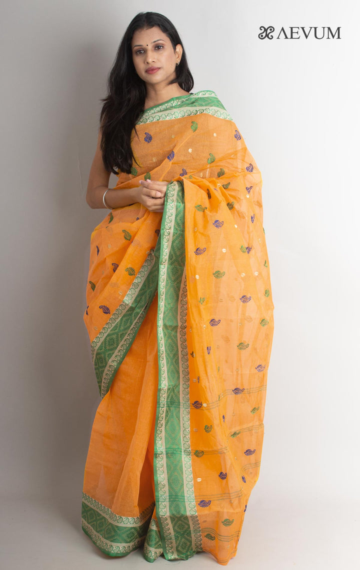 Bengal Cotton Tant Saree with Embroidery - 1428 - AEVUM