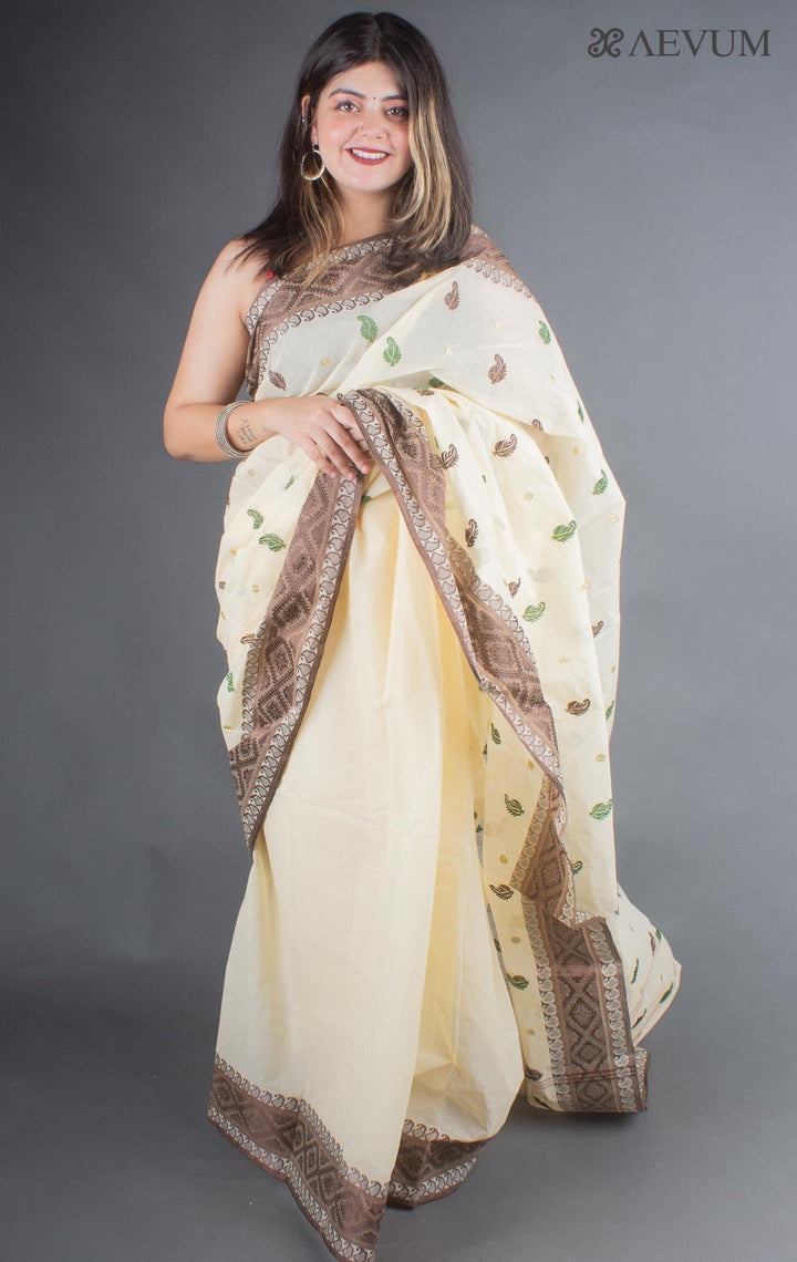 Bengal Cotton Tant Saree with Embroidery - 1434 - AEVUM