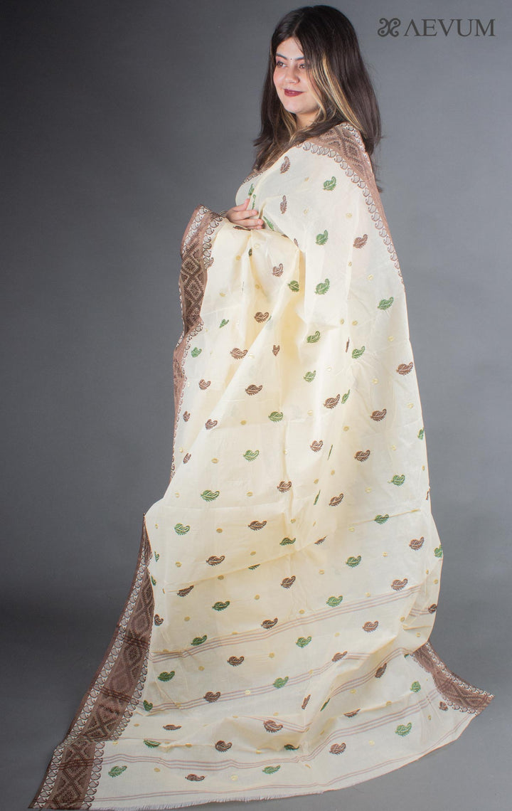 Bengal Cotton Tant Saree with Embroidery - 1434 Saree AEVUM