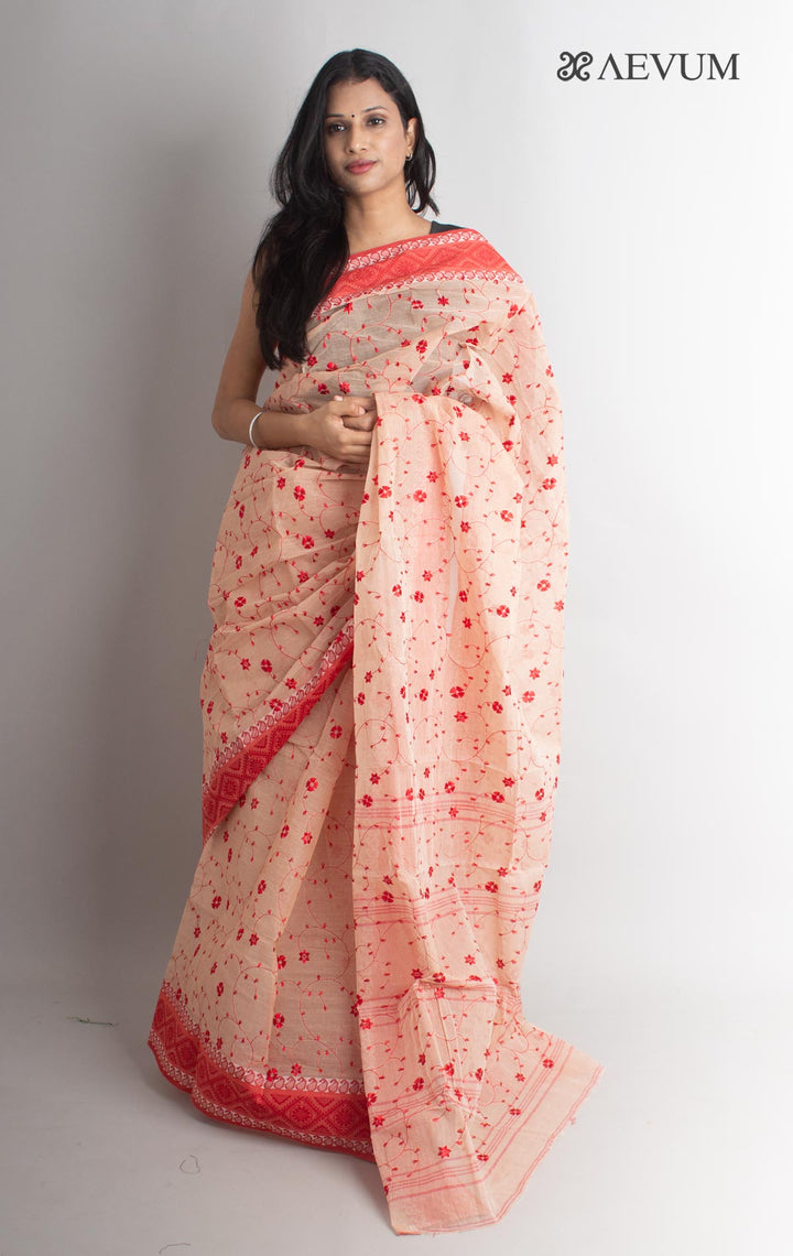 Bengal Cotton Tant Saree with Embroidery - 1435 - AEVUM