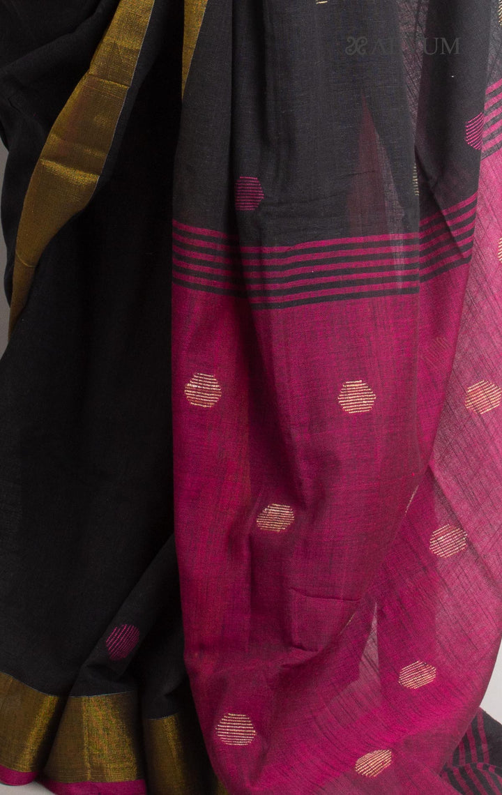 Begampuri Bengal Cotton Handloom Saree with Blouse piece - 1524 Saree AEVUM 2   