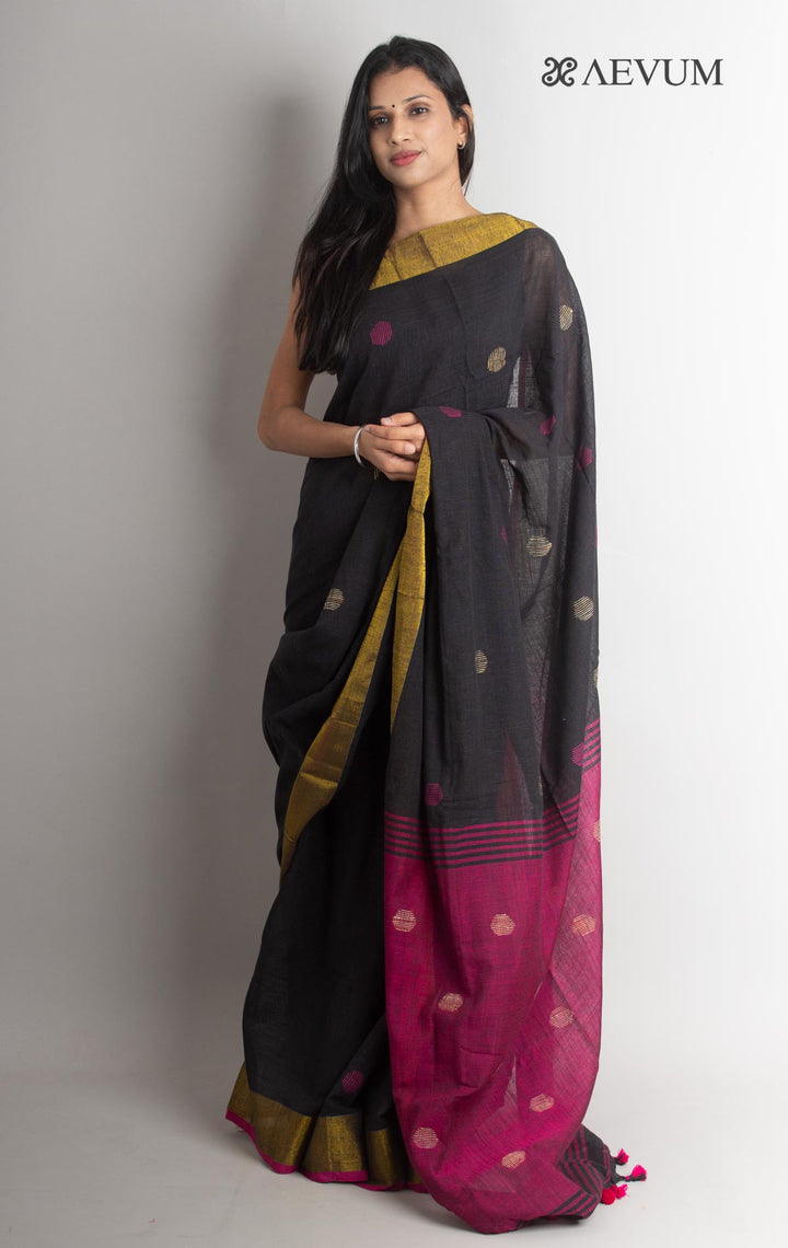 Begampuri Bengal Cotton Handloom Saree with Blouse piece - 1524 - AEVUM