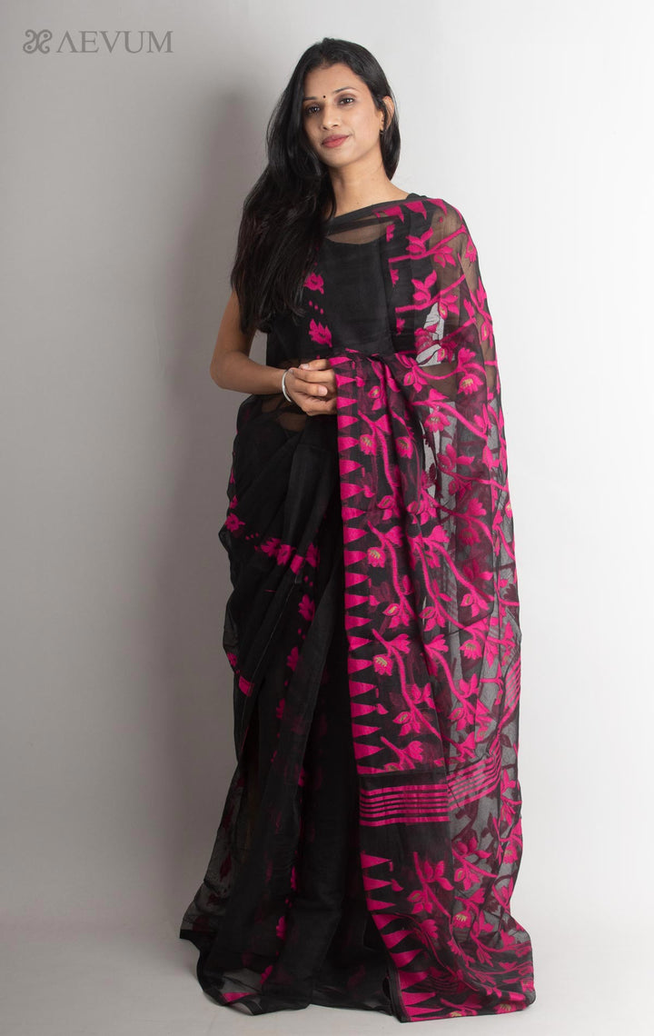 Dhakai Jamdani with Gap Work without Blouse Piece - 1527 - AEVUM