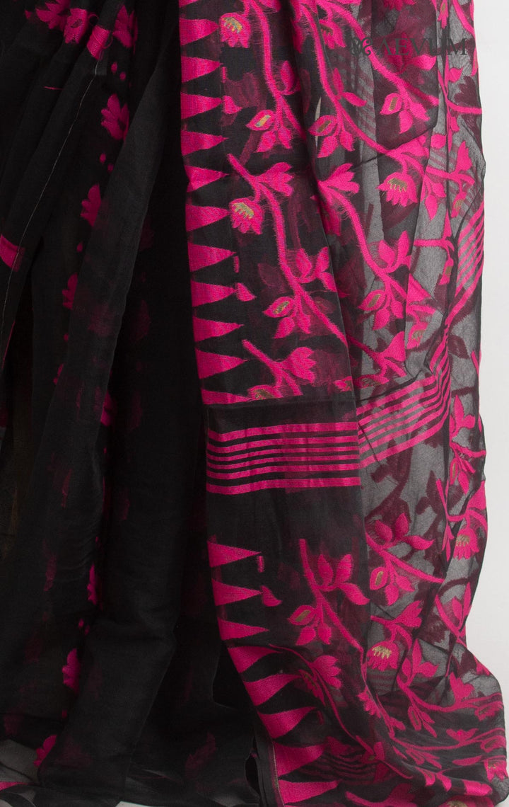 Dhakai Jamdani with Gap Work without Blouse Piece - 1527 Saree AEVUM