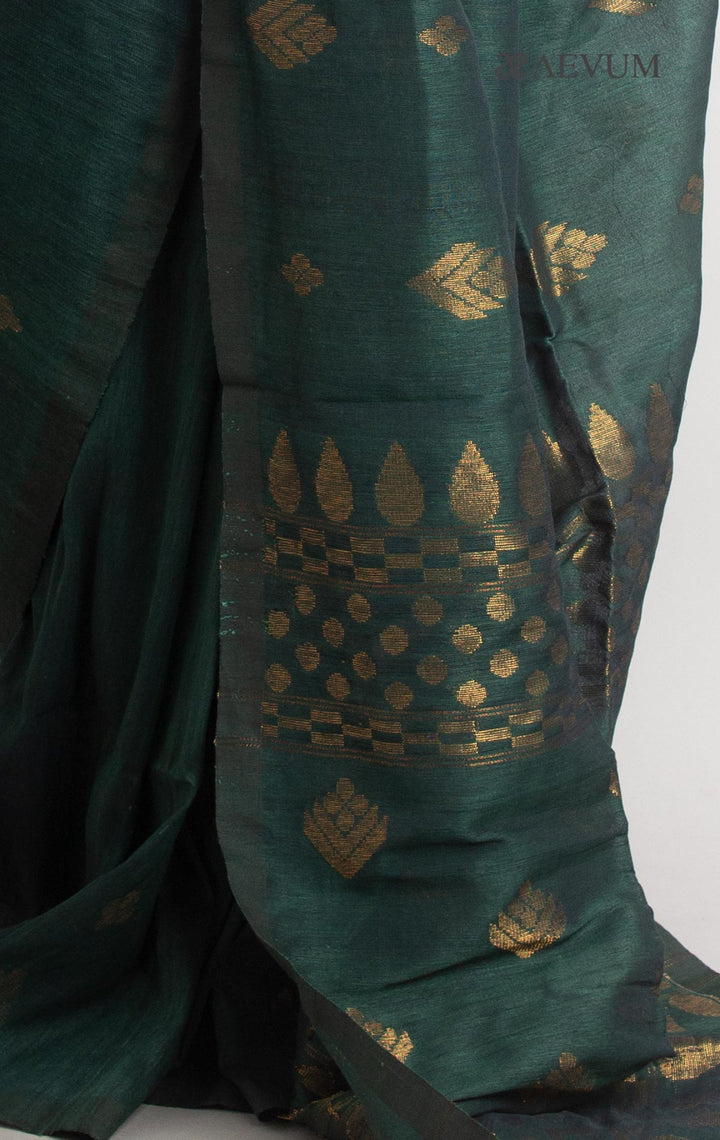 Organic Linen handloom Saree with blouse piece - 1531 Saree AEVUM   