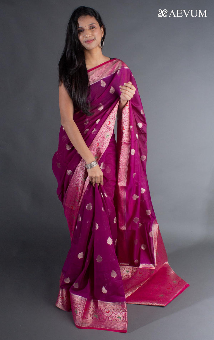 Semi Georgette Soft Banarasi Silk Saree - 8066 - AEVUM