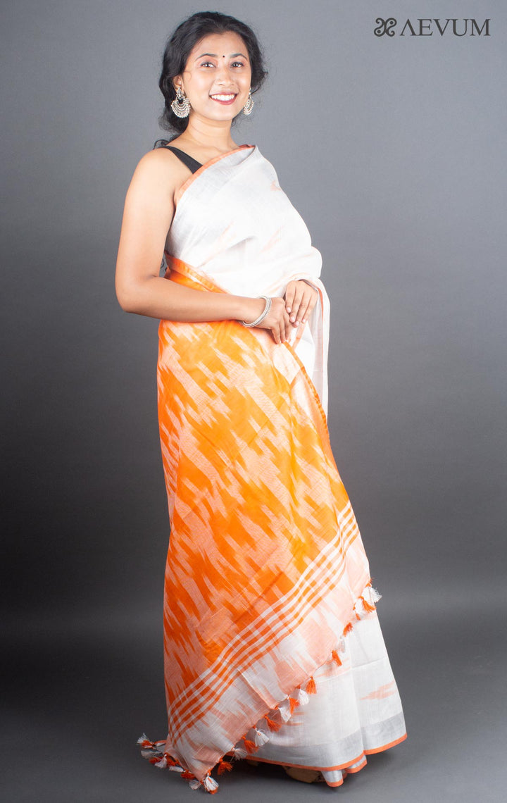 Semi Linen Ikkat Saree With Blouse Piece - 5298 Saree Anita Kuthir   