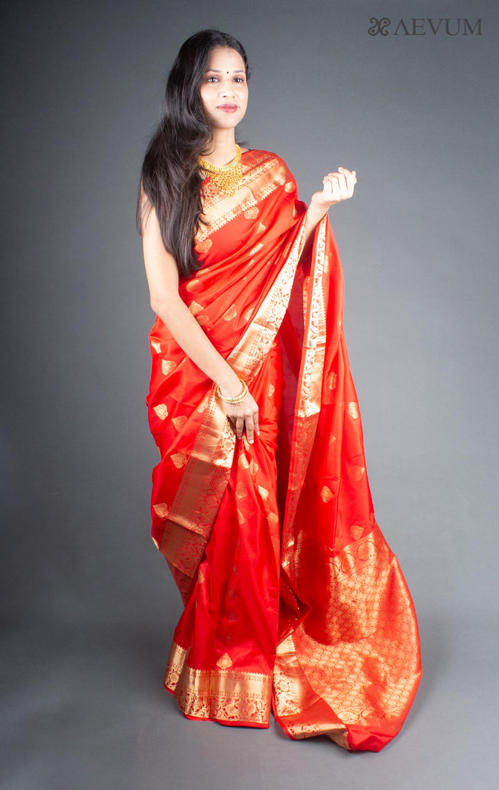 Kanjivaram Banarasi work Pure Silk Saree with Silk Mark - 5766 - AEVUM