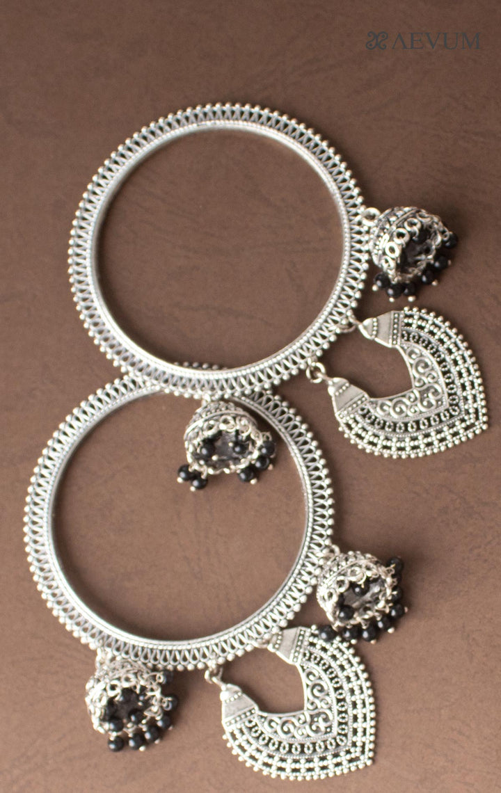 Oxidised Jumka Bangles, Set of Two - 2445 Jewellery Ozanoo   