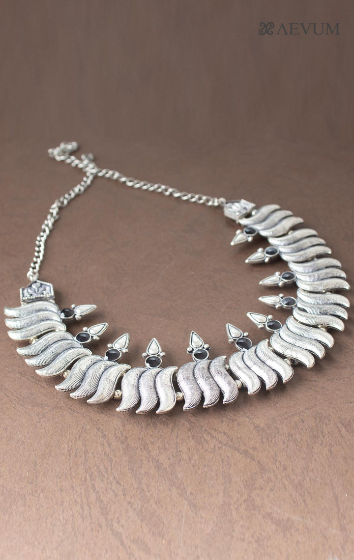 Meenakari Oxidised Choker Necklace - 2451 Jewellery Ozanoo   