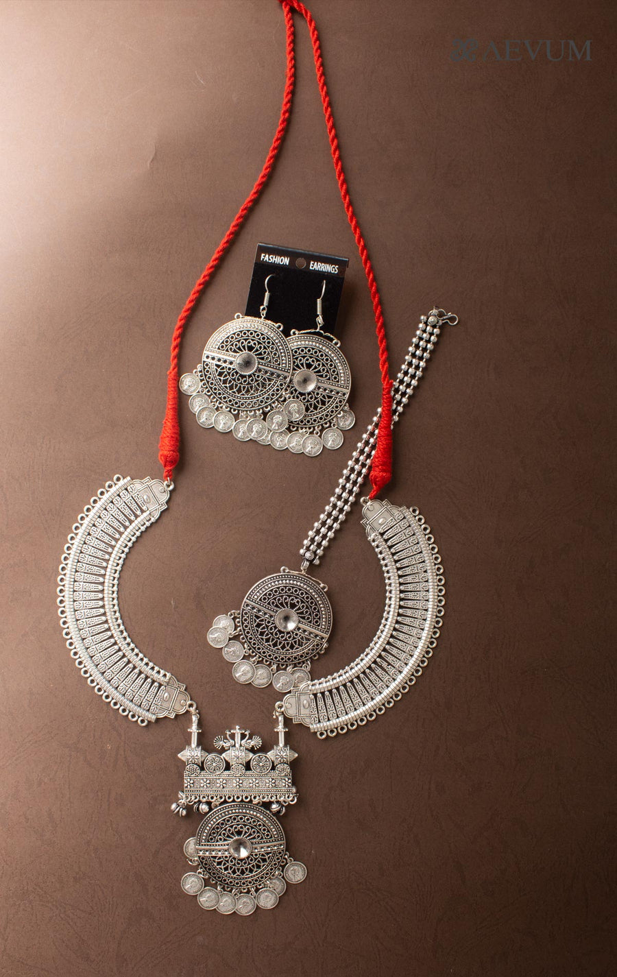 Heavy Oxidised Necklace Set - 2455 Jewellery AEVUM