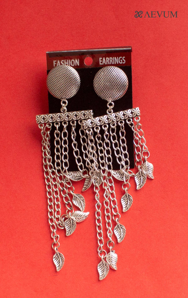 Long Chain Leaf Earrings - 2656 Jewellery Ozanoo   