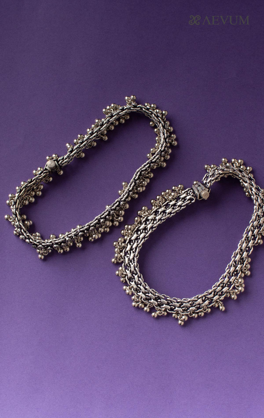 Traditional Ghungroo Oxidised Anklet - 2665 Jewellery AEVUM