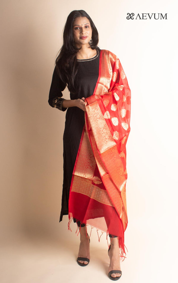 Banarasi Chanderi Silk Dupatta - 2694 Dupatta AEVUM 2   