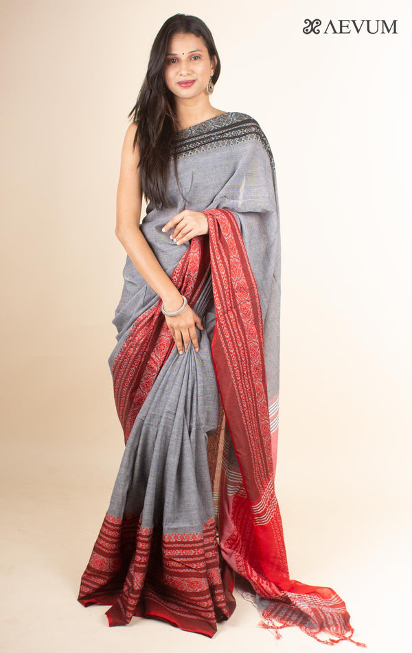 Begampuri Bengal Cotton Saree with Ganga Jamuna Border - 2764 - AEVUM